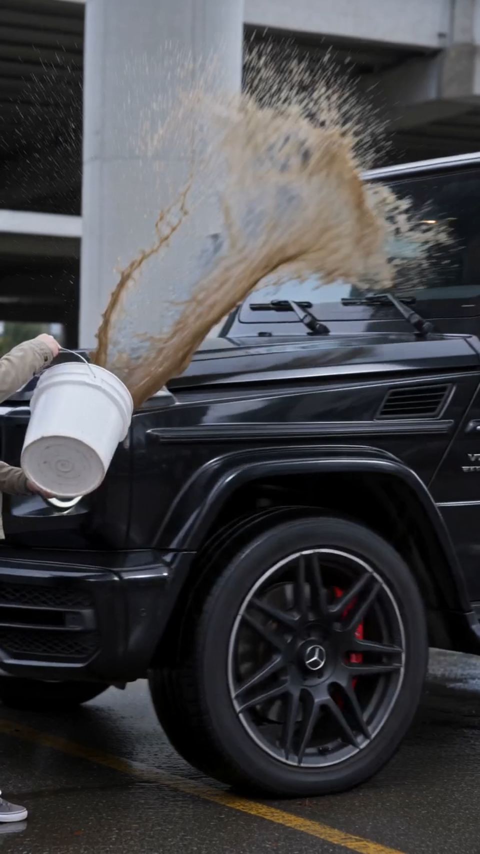He Threw Dirty Water at the SUV to Stop His Father